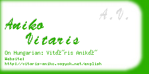 aniko vitaris business card